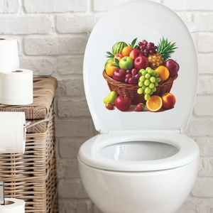 Realistic Fruit Basket Wall Sticker PVC Self-Adhesive Removable Decal For Kitchen Bathroom Home Decoration Mural Art