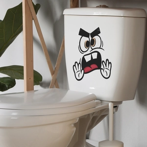 Creative funny cartoon face bathroom wall sticker for toilet tank home decor