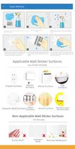 Installation guide for Halloween static window stickers showing six-step application process