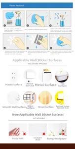 Detailed instruction guide for Halloween window stickers application and surface suitability
