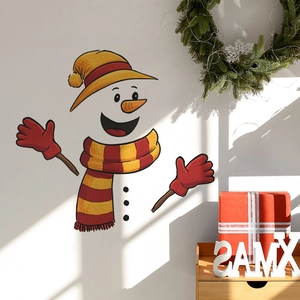 DIY Christmas Snowman Wall Sticker PVC Cartoon Refrigerator Toilet Decoration Decal Holiday Party Home Kitchen Ornament