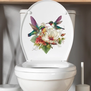 Hummingbird Magnolia Flower Wall Stickers PVC Waterproof Decal For Kitchen Bathroom Toilet Refrigerator Home Wall Decor