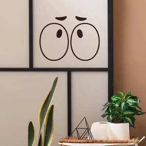 Funny cartoon eyes wall sticker for bathroom decoration made of waterproof PVC material