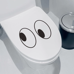 Divertente Adesivo per WC con Occhi Che Sbirciano in Cartone Animato Impermeabile PVC Rimovibile Fai da Te Arte Parete Casa