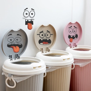Funny cartoon expression stickers set for trash cans and walls home decoration