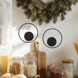 Funny big eyes removable self-adhesive stickers for toilet or bathroom wall decoration