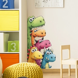Colorful cartoon dinosaur wall stickers for kids room playroom nursery wall decoration