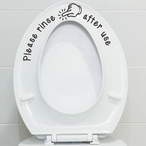 Please Rinse After Use Toilet Sticker Removable Bathroom Decal Modern Minimalist Waterproof PVC Wall Sticker For Restroom