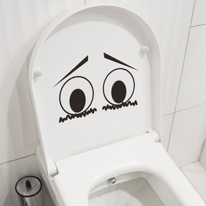 Cartoon Big Eyes PVC Wall Sticker Waterproof Toilet Decal Modern Minimalist Bathroom Decoration Self Adhesive Sticker