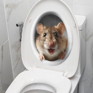 Creative 3D hamster wall sticker for toilet decoration with vivid mouse peeking effect