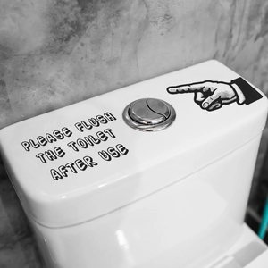 Black and white Please Flush The Toilet After Use sticker for bathroom decor