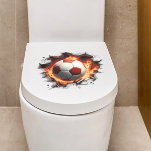 Sticker mural créatif 3D football feu pour décoration chambre et salle de jeux