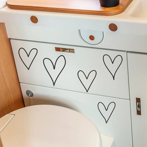 Minimalist hand-drawn heart wall stickers for home living room and furniture decor