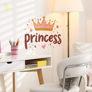 Wandsticker mit Prinzessinnen Krone und Sternen für ein gemütliches Mädchenzimmer