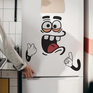 Funny cartoon expression self-adhesive sticker for home kitchen fridge decor