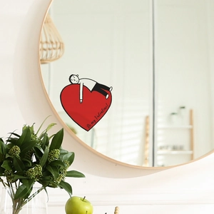 Adesivo murale cuore creativo con testo Be my Valentine per decorazione della camera