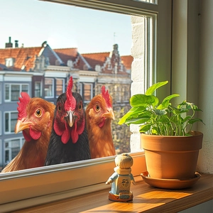 Realistische Hahn-Wandaufkleber für Küchendekoration mit 3D-Effekt und Fensterdesign