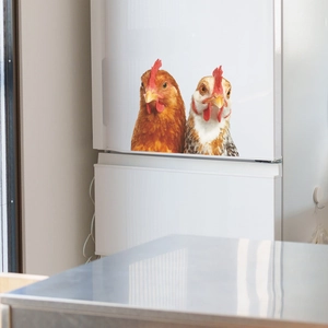 Creative rooster kitchen wall stickers with realistic chicken design for home decor