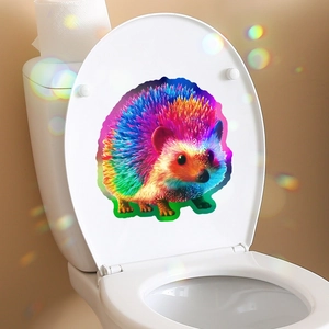Rainbow colorful cartoon hedgehog wall decal for living room and bathroom decoration