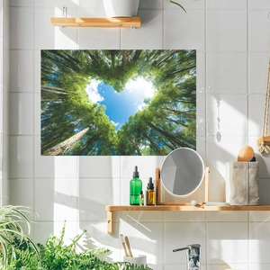 Heart Shaped Sky Forest Canopy Wall Sticker PVC Nature Landscape Decal For Living Room Bathroom Home Aesthetic Decor