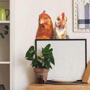 Realistic country rooster wall stickers for kitchen decor, self-adhesive animal wall decals