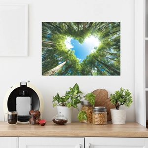 Nature forest canopy heart sky wall decal for home interior background wall decoration
