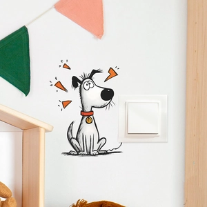 Cartoon Dog Wall Sticker PVC Self Adhesive Light Switch Decoration For Kids Room Bedroom Cute Puppy Animal Home Decal