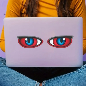 Creative red and blue cat eye stickers for laptop decoration made of durable PVC material