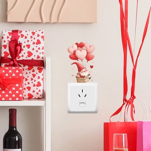 Stickers muraux de gnomes de la Saint Valentin avec ballons coeur pour chambre