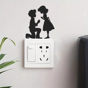 Sticker mural créatif silhouette de demande en mariage pour décoration de chambre