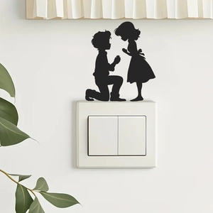 Sticker Mural Silhouette Demande en Mariage Romantique PVC Amovible Décalcomanie DIY Pour Chambre Salon Décoration Maison