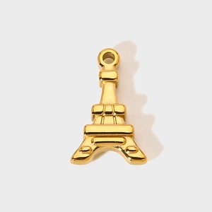 Gepolijste 18K vergulde Eiffeltoren hanger voor het maken van DIY-sieraden en hobby