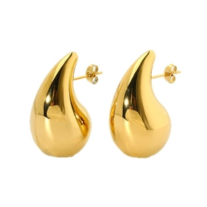 Orecchini a goccia in acciaio inossidabile placcati oro 18K con finitura a specchio lucida