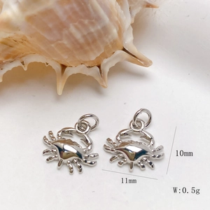 Micro detail of polished crab pendant with 11mm dimensions for jewelry making