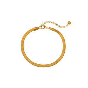 Flache Schlangenkette Armband aus 18K vergoldetem Edelstahl mit Verlängerungskette