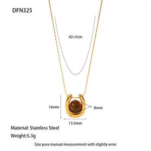 Macro detail of horseshoe tiger eye pendant with full size and material specifications