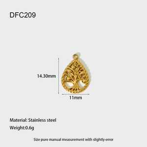 Detailed macro view showing the Tree of Life stainless steel pendant dimensions and texture