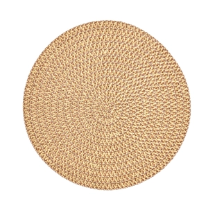 Rundes Tischset im Landhausstil mit dunkelbraunem und beigem Spiralmuster