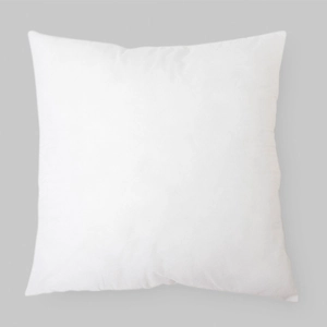 Detailed macro view of a square white pillow core filled with premium soft PP cotton