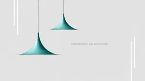 Modern minimalist cone-shaped pendant light in mint green finish for home decor