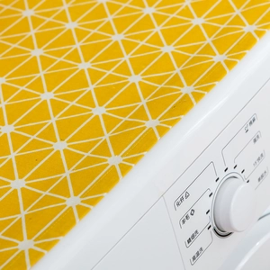 Bright yellow geometric cotton linen washing machine cover and home dustproof cloth
