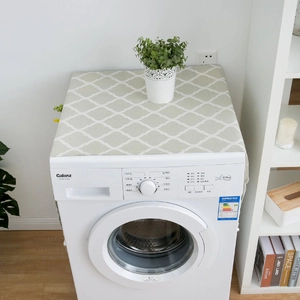 Modern grey-green geometric diamond pattern dust cover for washing machine and fridge