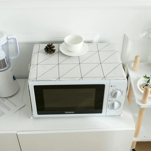 Nordic minimalist black and white geometric dust cover for microwave and appliances