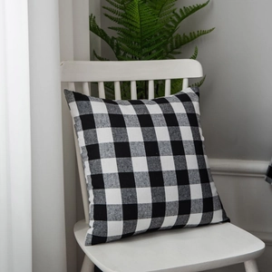 Classic black and white buffalo check tablecloth made of premium woven fabric for decor