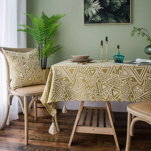 Geometrische Jacquard Tischdecke Mit Quasten Polyester Baumwolle Faux Leinen Tischläufer Rechteckige Esstisch Abdeckung Dekor