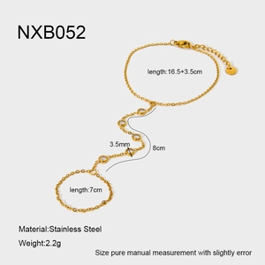 Spécifications détaillées de taille du bracelet bague en acier doré 18 carats avec oxydes