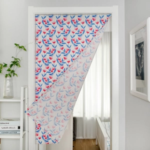Pastoral Floral Printed Door Curtain Cotton Linen Fabric Privacy Partition Noren For Bathroom Kitchen Bedroom Home Decor