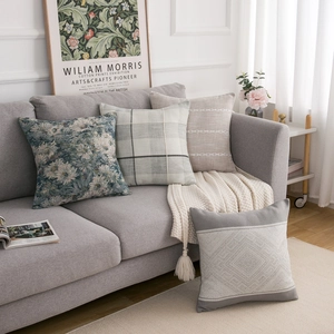 Modern coffee-toned geometric decorative pillow covers in minimalist patterns for sofa decor