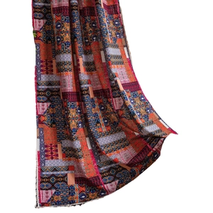 Bohemian printed curtains with geometric paisley patchwork for living room and kitchen