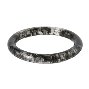 Bracelet jonc en résine ambre vintage avec motifs d'encre noire pour femmes modernes